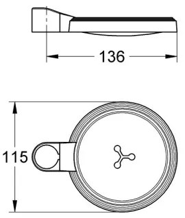 GROHE 27206000 - RELEXA szappantartó a zuhanyrúdhoz (O 22 vagy 25 mm), átlátszó