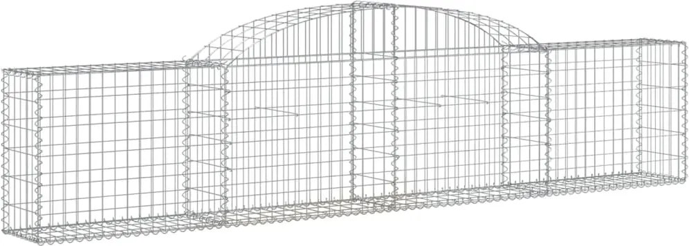 vidaXL íves horganyzott vas gabion kosár 300 x 30 x 60/80 cm
