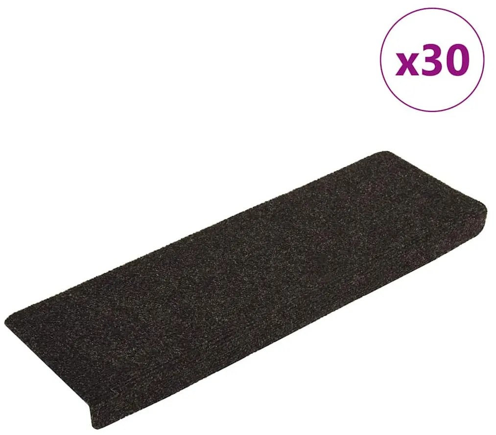 30 db sötétszürke öntapadó lépcsőszőnyeg 65x21x4 cm