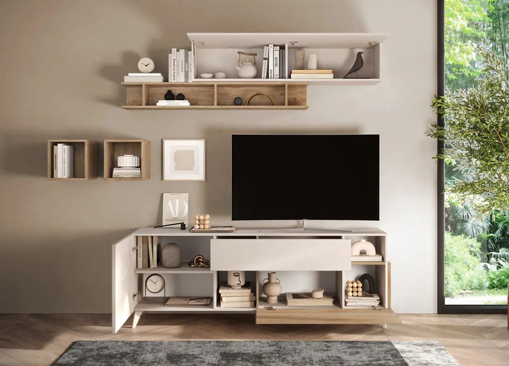 Monaco TV szekrény Cadiz tölgy/kasmír