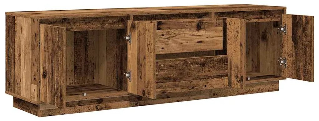antik fa színű TV-szekrény LED-lámpákkal 160,5x41x50 cm