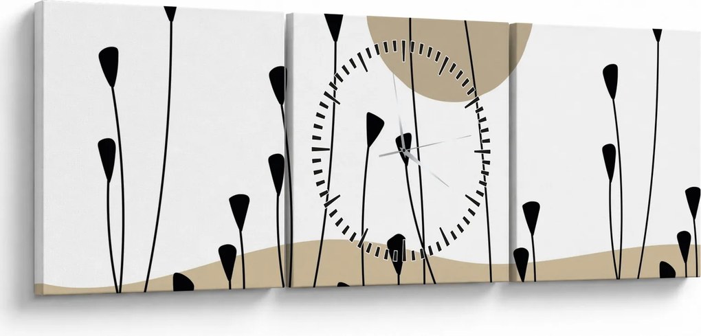 Kép - Grafikus rét N⁰2 (órával) (90x30 cm)