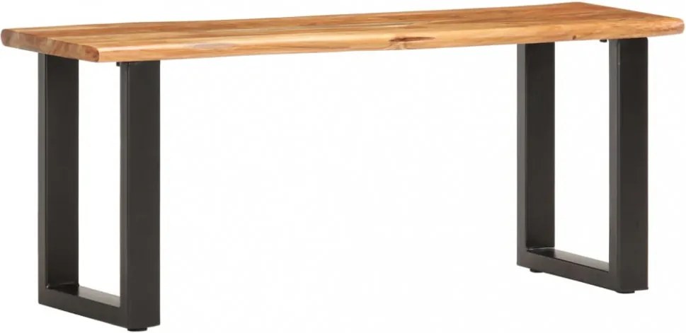 tömör akácfa és acél természetes szélű pad 110 cm