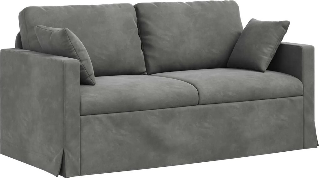 vidaXL Kanapé Sötétszürke 158 x 78 x 80 cm Bársony