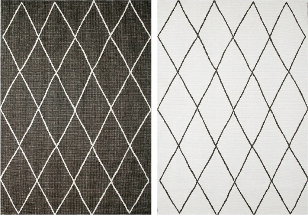 240x340 cm Erkélyszőnyeg Szizál Krém Grafit Rombusz