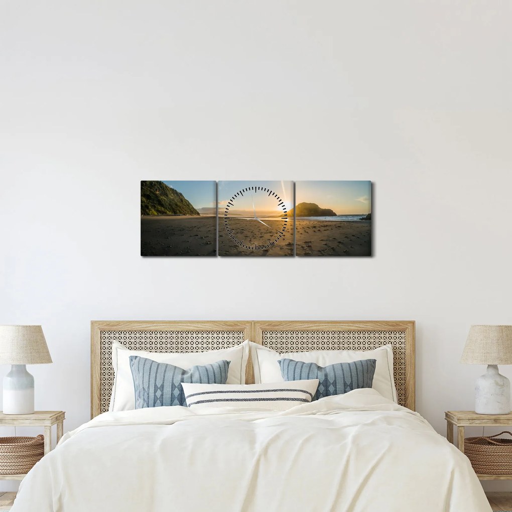 Strand képe (órával) (90x30 cm)