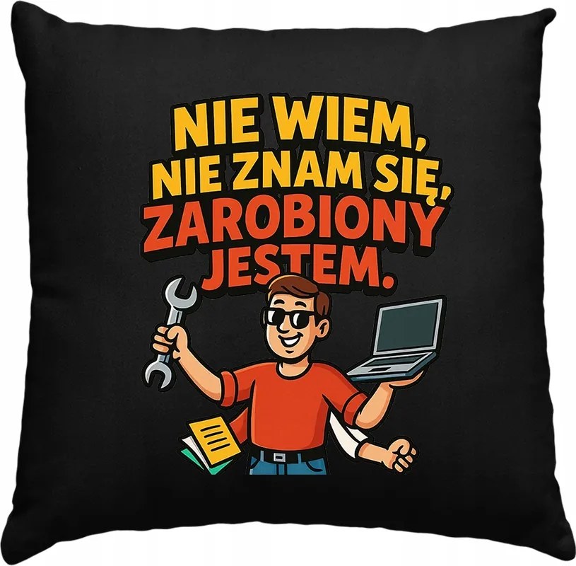 Párna Nem tudom Nem ismerem Megkeresett vagyok Vicces Nyomatok Fekete