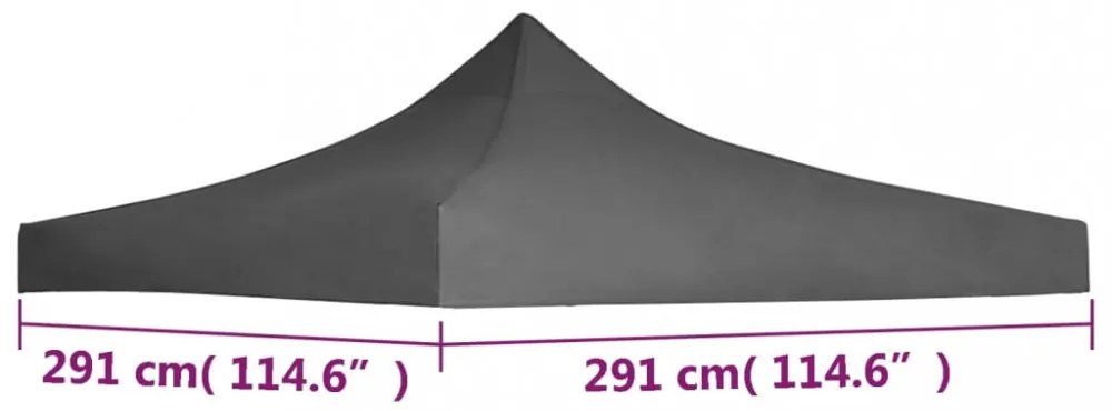 antracitszürke tető partisátorhoz 3 x 3 m