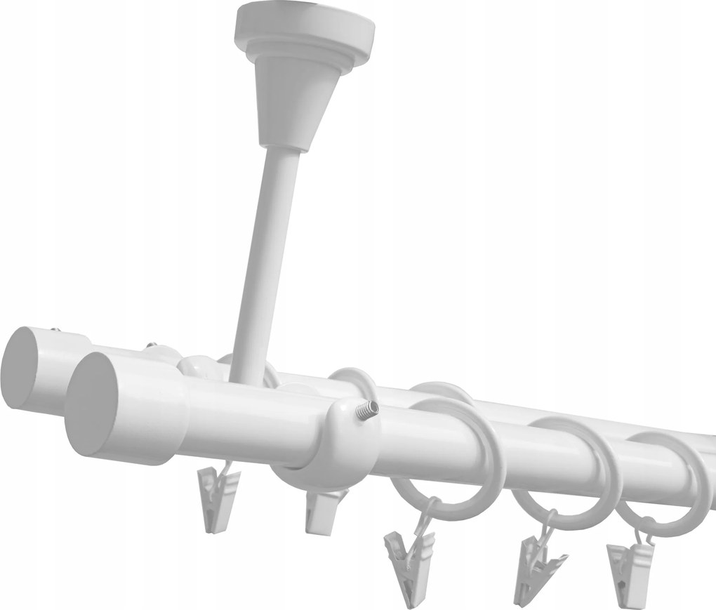 Mennyezeti Függönykarnis Fehér 19mm+19mm Luna 320cm