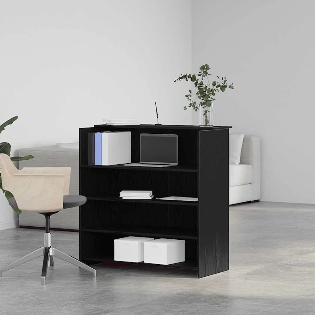 recepciós pult fekete tölgyszínű 100x50x103,5 cm szerelt fa