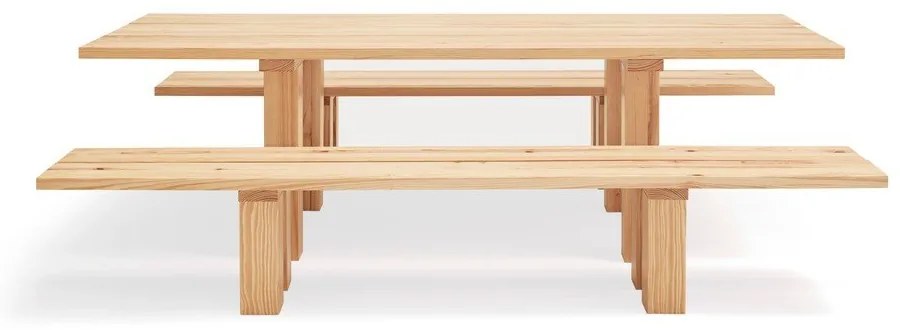 Étkezőasztal borovi fenyő asztallappal 100x260 cm Banda – Teulat