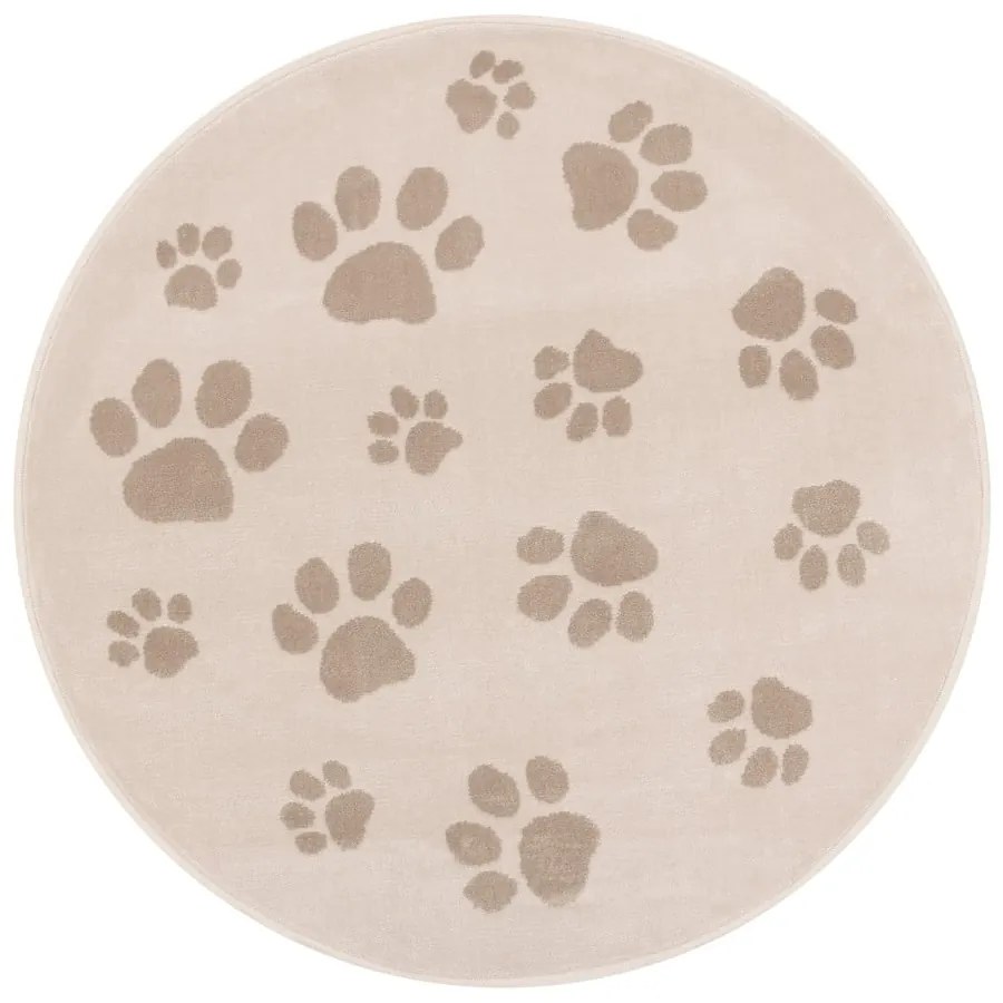 Bézs gyerek szőnyeg ø120 cm Paws Light Beige – FD