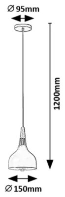 Rabalux 72135 - Csillár zsinóron DRUSILLA 1xE27/40W/230V