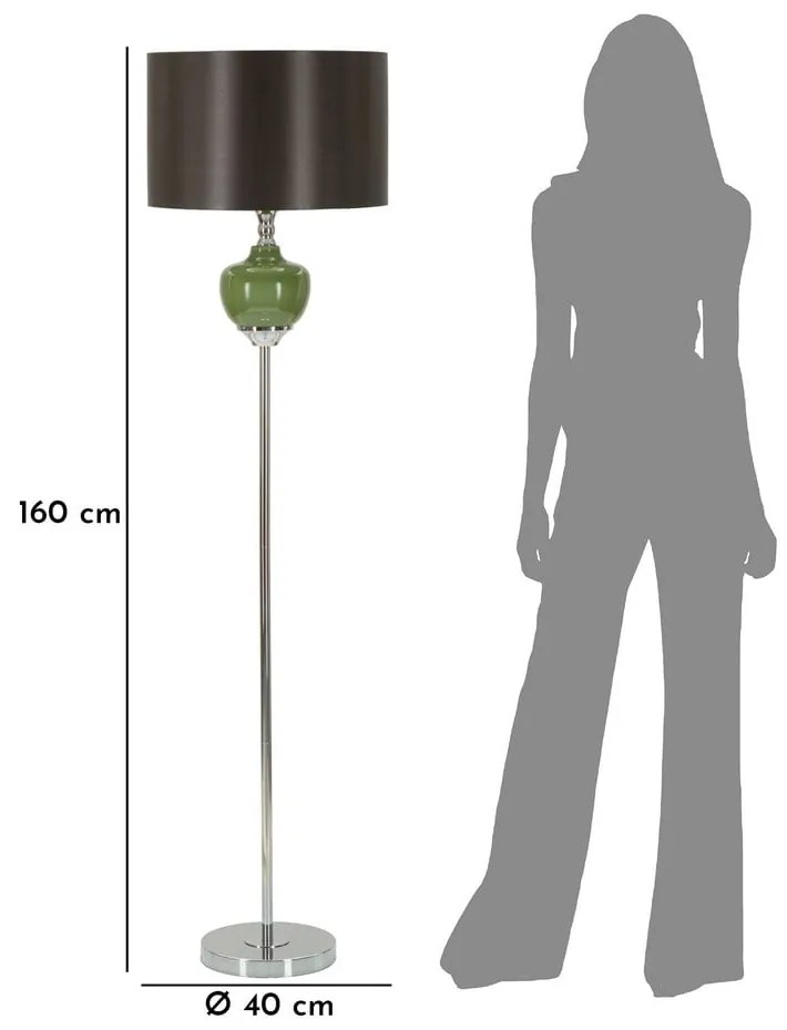 Zöld-szürke állólámpa textil búrával (magasság 160 cm) Eva – Mauro Ferretti