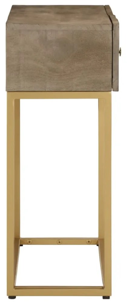 tömör mangófa és vas tálalóasztal 90 x 30 x 76 cm