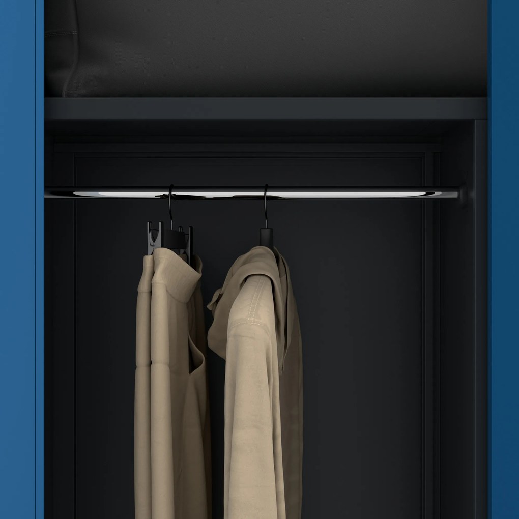 Tisztítószeres szekrény zárral DAWID 900 x 1850 x 450 mm, antracit-kék