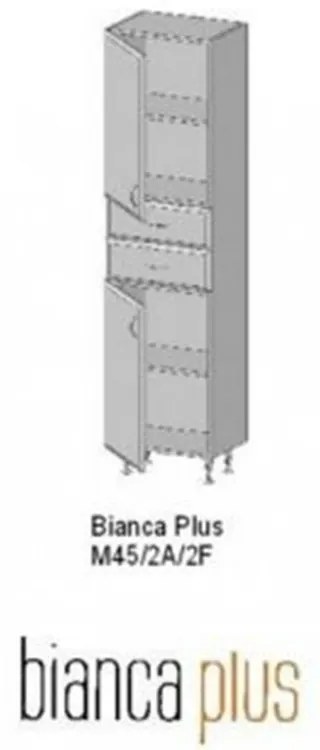 Bianca Plus 45 magas szekrény 2 ajtóval, 2 fiókkal, sonoma tölgy színben, jobbos