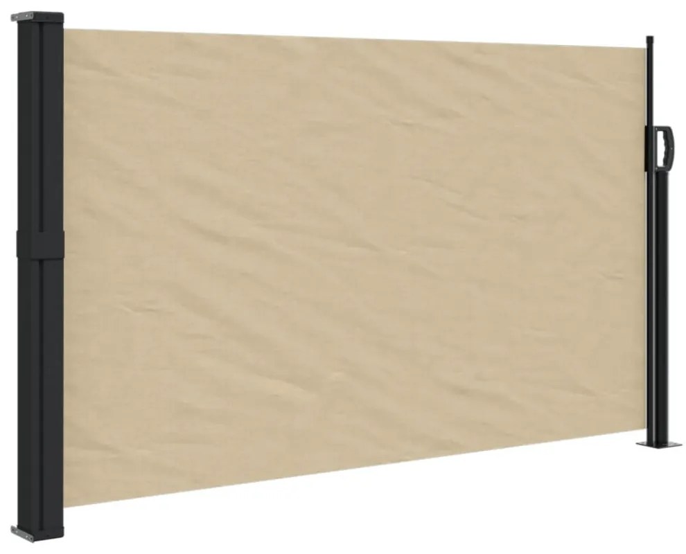 bézs behúzható oldalsó napellenző 120 x 500 cm