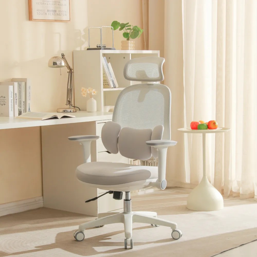 Irodai szék, szürke/fehér, ABRAMO