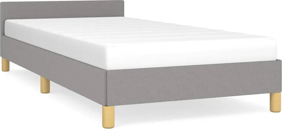 vidaXL világosszürke szövet ágykeret matrac nélkül 90x200 cm