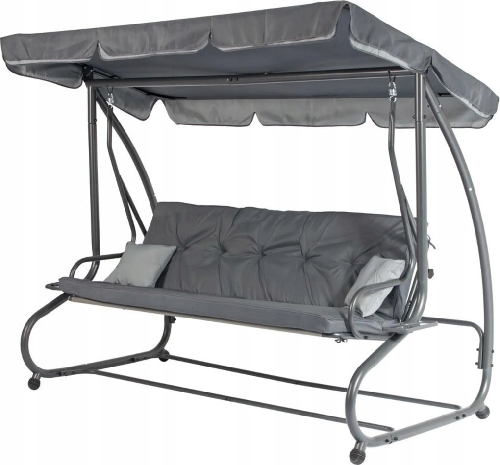 4 személyes 2in1 kerti hintaágy Összecsukható 50X 182Cm Szürke Rendes