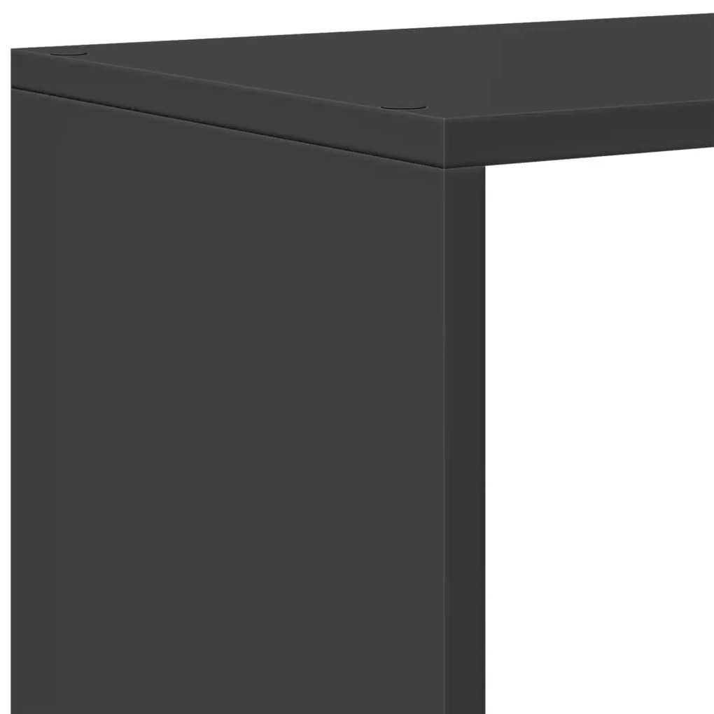 3 szintes fekete fa térelválasztó könyvespolc 123 x 29 x 123 cm