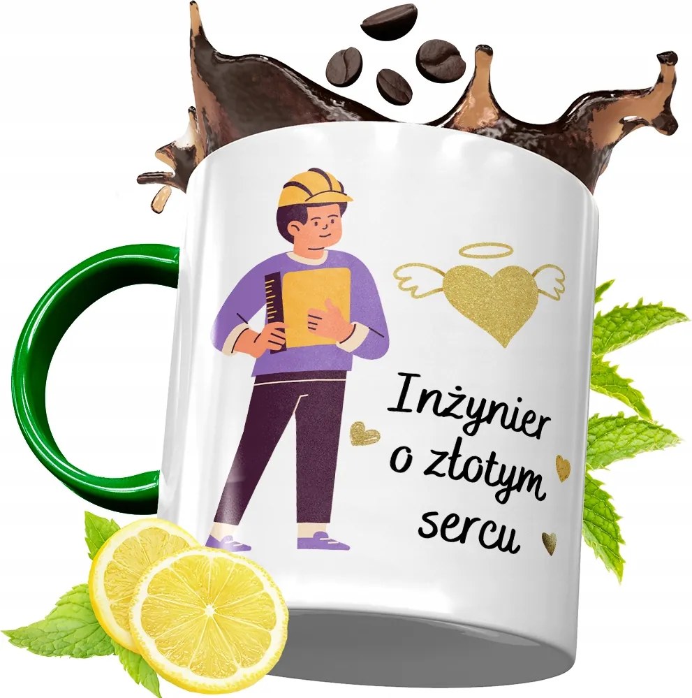 Zöld Bögre Mérnöknek Születésnapra Ajándék fényképes nyomtatással