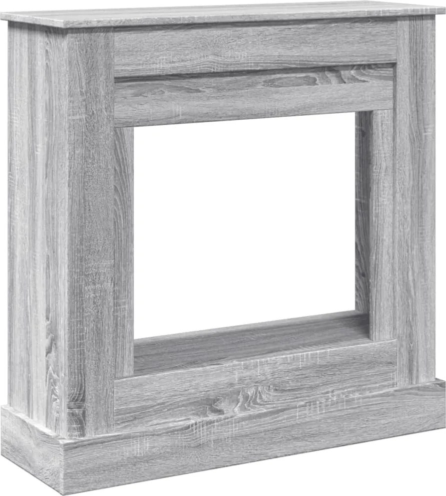 vidaXL szürke sonoma színű szerelt fa kandallóburkolat 90 x 30 x 90 cm