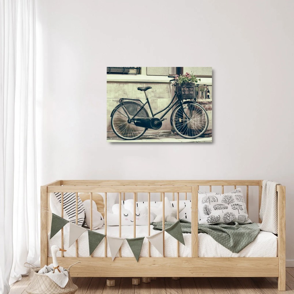Kép - Vintage kör virágokkal (üvegen) (70x50 cm)