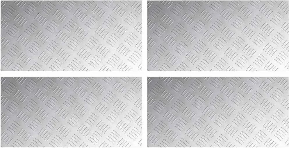 vidaXL Lépcsőfok Négyszögletes 4 pcs Ezüst 60 x 30 cm Alumínium