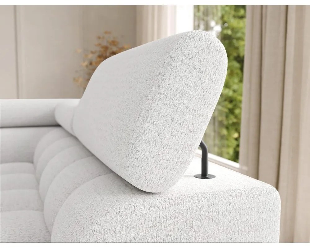 Krémszínű buklé kinyitható sarokkanapé (jobb oldali-U alakú) Feraria – ELTAP