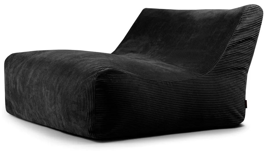 Fekete kordbársony babzsákfotel Sofa Lounge – SLOWDOWN
