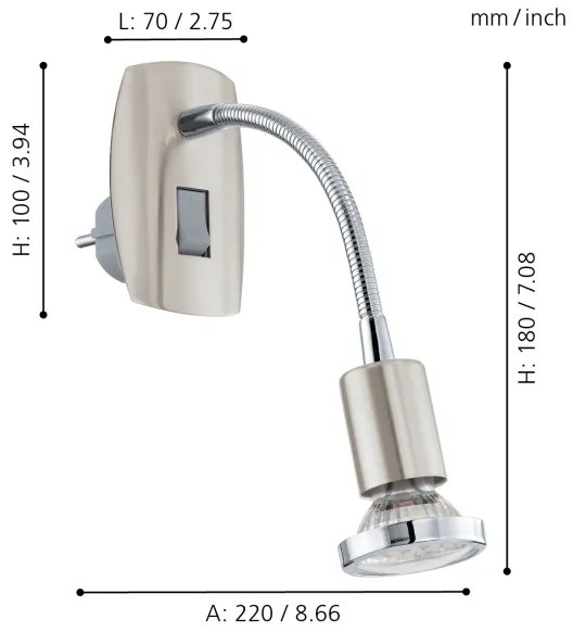 Eglo 92933 - LED Konnektoros lámpa MINI 4 1xGU10-LED/3W/230V