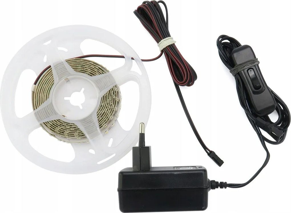 Led Szalag 2M 10W Fehér Meleg Kész Szerelőkészlet Kapcsoló