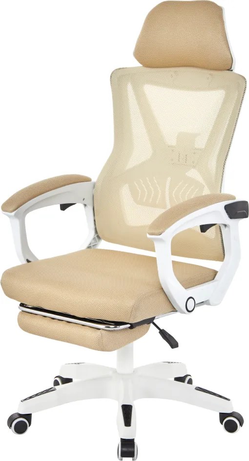 Irodai szék, bézs/fehér, teherbírás 150 kg, MALVIN