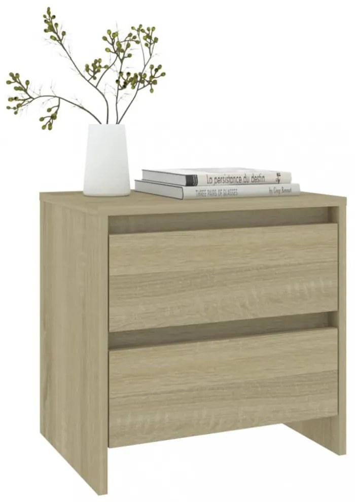 2 db sonoma tölgy szerelt fa éjjeliszekrény 45x34,5x44,5 cm