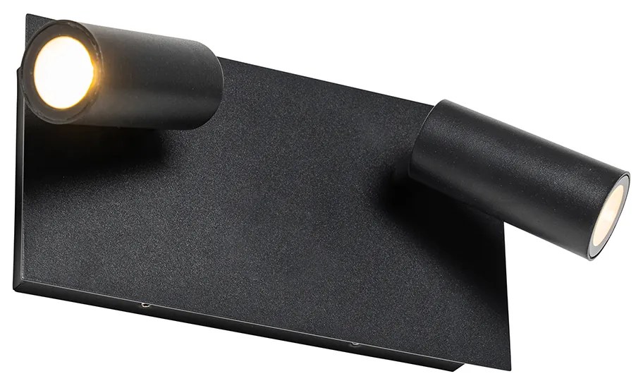 Modern kültéri fali lámpa fekete, beépített LED-del, 2 lámpás, IP54 - Simon