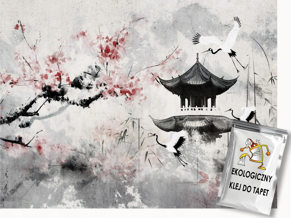 Fotótapéta Flizelina Tájkép Japán Ázsia Sakura Daru Pagoda 300x210 ragasztó