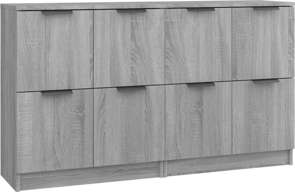 vidaXL 2 db szürke sonoma színű szerelt fa tálalóasztal 60x30x70 cm
