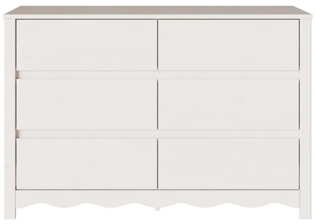 Fiókos szekrény "DRAMMEN" Fehér 111x43x73,5 cm Tömbfa