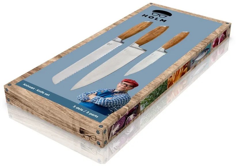 Rozsdamentes acél kés készlet 3 db-os – Holm
