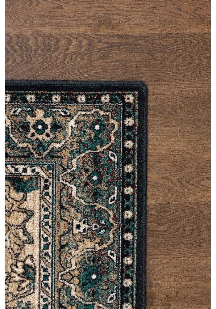 Sötétzöld gyapjú szőnyeg 160x240 cm Ava – Agnella