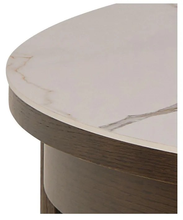 Kerek bővíthető étkezőasztal kerámia asztallappal ø 120 cm Southampton – Actona