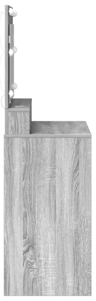 LED-es Sminktükör Szürke Sonoma 79x41x135 cm