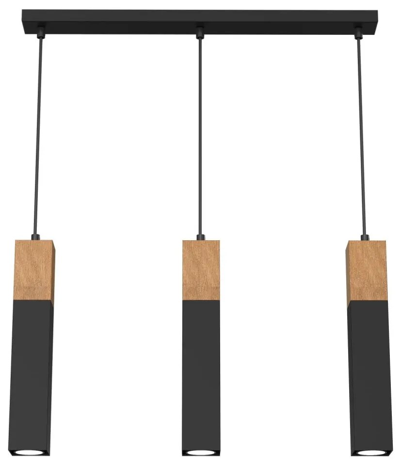 Csillár zsinóron TULUM 3xGU10/60W/230V fekete