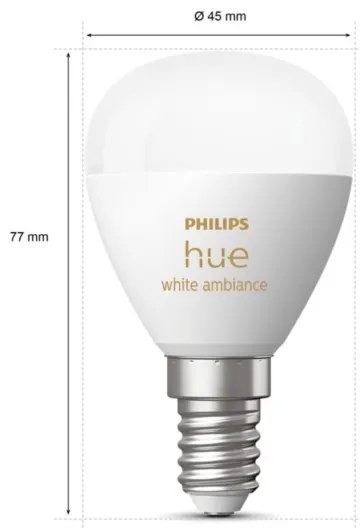LED Dimmelhető izzó Philips Hue WHITE AMBIANCE P45 E14/5,1W/230V 2200-6500K