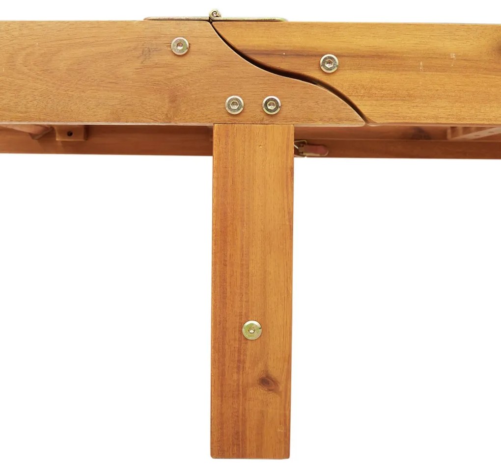 Napozó párnával 2 pcs Barna 63 x 199 x 85cm Tömör akácfa