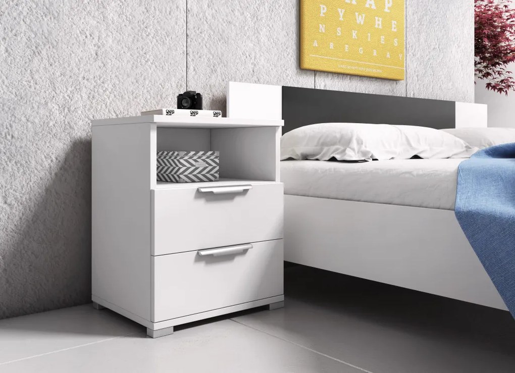 NAKA 2S SZAFKA NOCNA BIAŁY 16mm