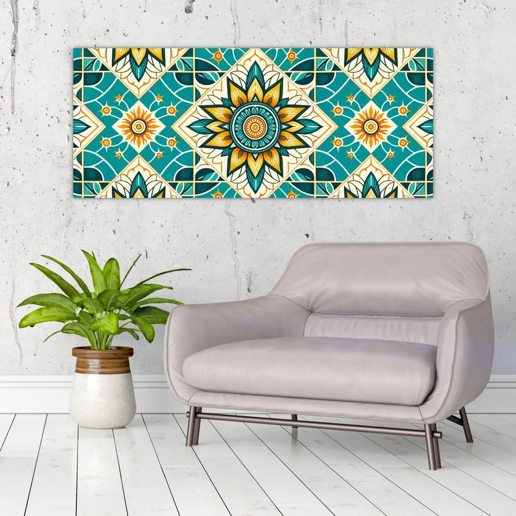 Kép - Türkiz minta (120x50 cm)