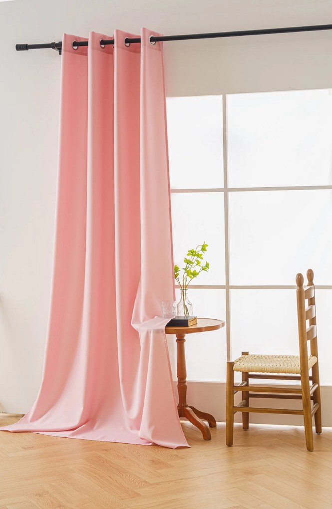 OXFORD LIGHT rózsaszín függöny 140x250 cm Felfüggesztés: Hullámos sínszalag
